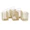 Set of 3 Gold Metal Modern Candle Holder, 4.25", 11", 16.25"